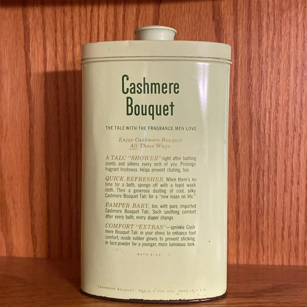 Vintage Cashmere Bouquet Talcum Powder Tin With Partial Powder